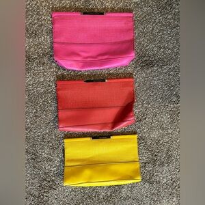 Set Of 3 Victoria’s Secret Clutches Pink/Red/Yellow